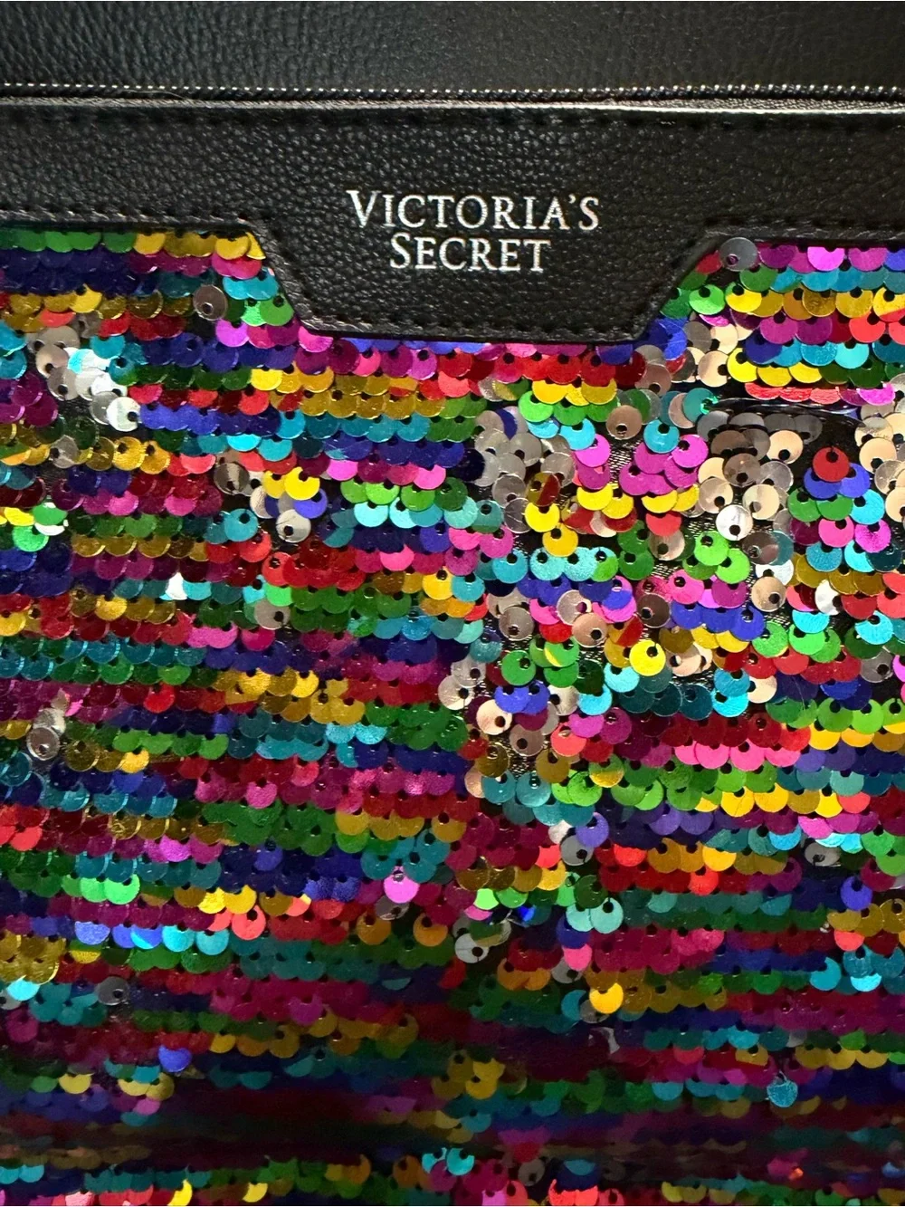 Victoria's Secret Rainbow Sequin Zip Clutch